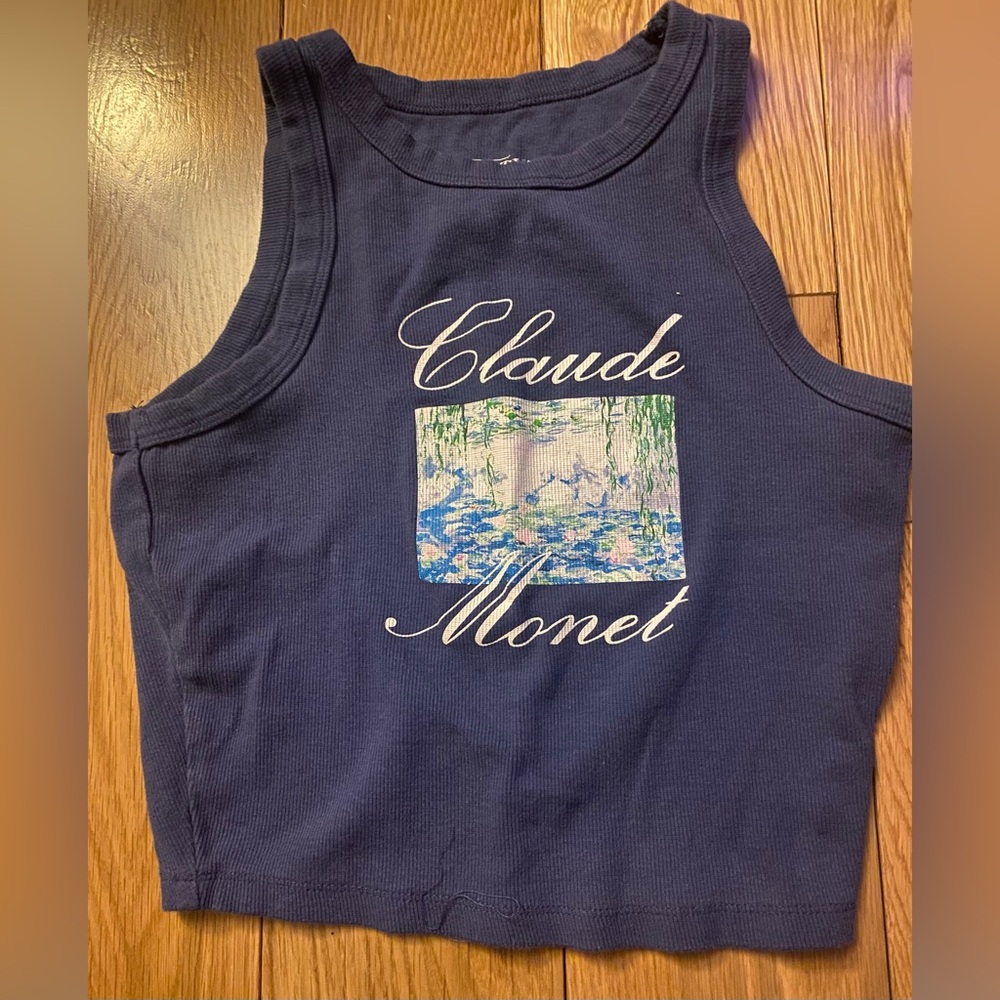 Navy Claude Monet Tank Top
